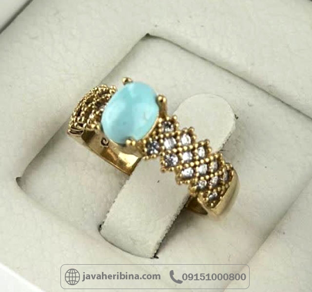 انگشتر فیروزه نیشابوری طلاروس زنانه _کد:35247