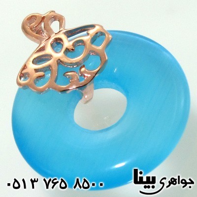 گردنبند سنگ ماه (مون استون) آبی دایره ای زنانه