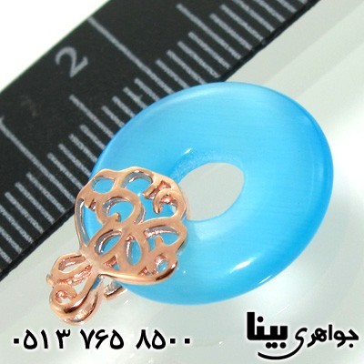 گردنبند سنگ ماه (مون استون) آبی دایره ای زنانه