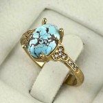 انگشتر فیروزه نیشابوری طلاروس ظریف و زیبا _کد:۳۵۲۴۹