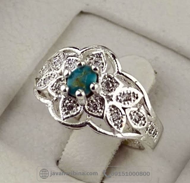 انگشتر فیروزه نیشابوری طلاروس زنانه _کد:35251