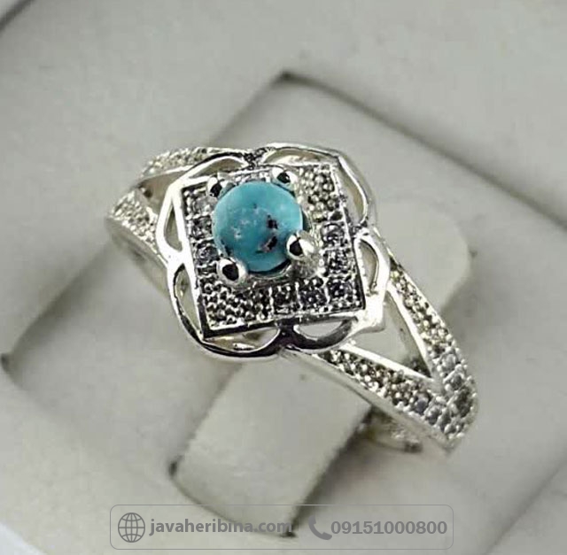 انگشتر فیروزه نیشابوری طلاروس زنانه _کد:35252