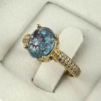 انگشتر فیروزه نیشابوری طلاروس زنانه ظریف _کد:35253