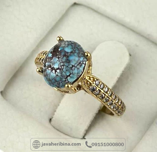 انگشتر فیروزه نیشابوری طلاروس زنانه ظریف _کد:35253