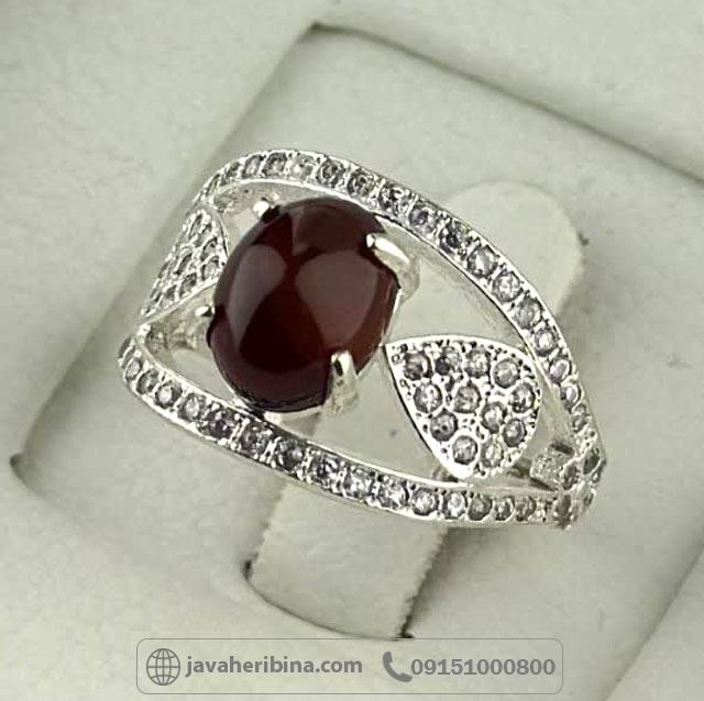 انگشتر عقیق قرمز طلاروس زنانه خوش رنگ _کد:35258