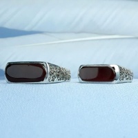 انگشتر عقیق قرمز ست زنانه مردانه تراش کپسولی _کد:35259