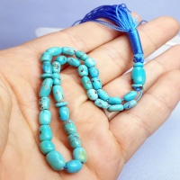 تسبیح فیروزه نیشابوری 33 دانه زیبا و خوش تراش _کد:35260