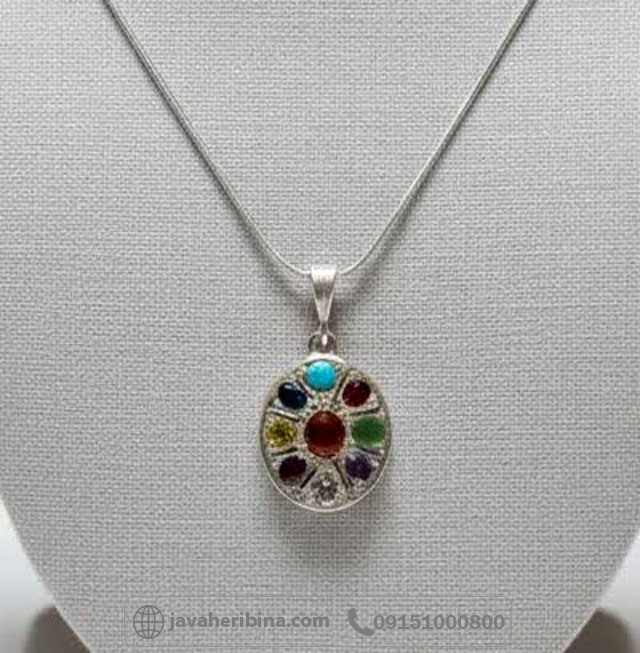 گردنبند چند جواهر نقره زنانه بدون زنجیر _کد:35275