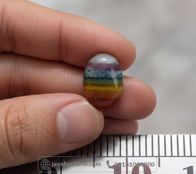 نگین انگشتر چند جواهر هفت چاکرا انرژی درمانی خوشرنگ _کد:35280