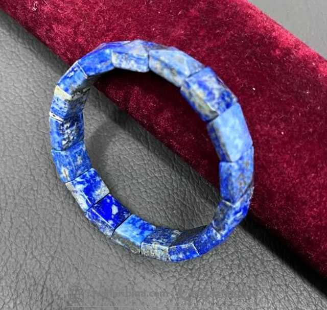 دستبند لاجورد سنگی با تراش خاص و زیبا _کد:35283