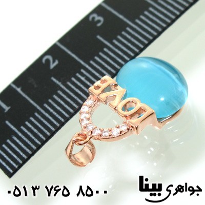 گردنبند سنگ ماه (مون استون) آبی طرح لاو زنانه