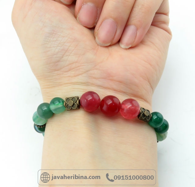 دستبند چند جواهر انرژی درمانی عقیق _کد:35295