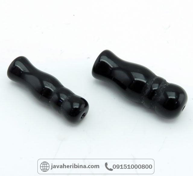 تسبیح سنگی شیخک عقیق سیاه _کد:35298