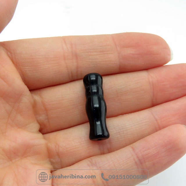 تسبیح سنگی شیخک عقیق سیاه _کد:35298