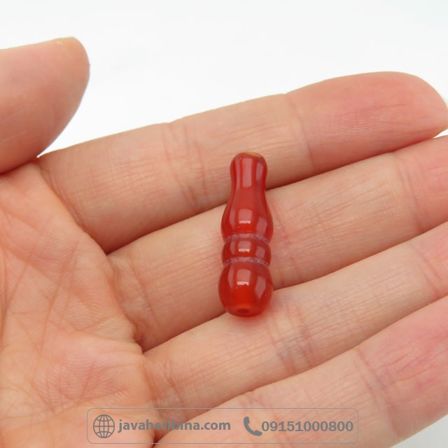 تسبیح شیخک سنگی عقیق قرمز _کد:35299