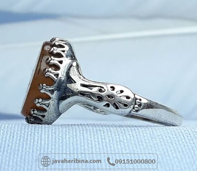 انگشتر عقیق یمنی با حکاکی عین علی لیزری _کد:35329