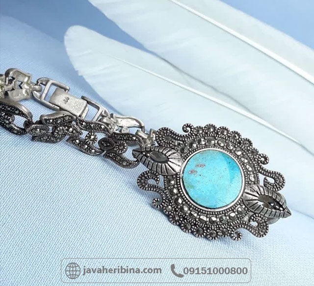 دستبند فیروزه نیشابوری طرح مارکازیت فاخر _کد:35330