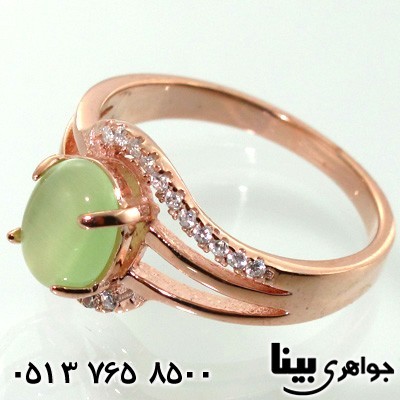 انگشتر سنگ ماه (مون استون) سبز برهون زنانه