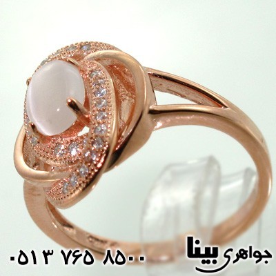 انگشتر سنگ ماه (مون استون) طرح پیچ زنانه