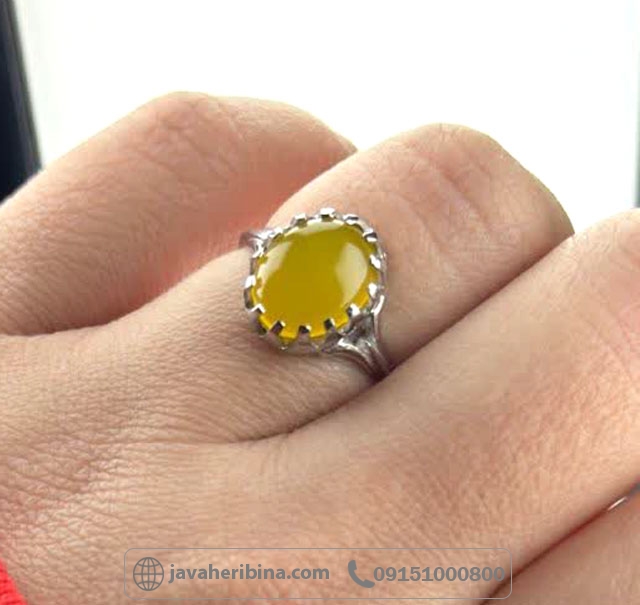 انگشتر عقیق شرف الشمس نقره زنانه زیبا با سایز نگین 9*11 _کد:35374