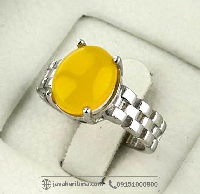 انگشتر عقیق شرف الشمس نقره زنانه رولکسی با سایز نگین 9*11 _کد:35375