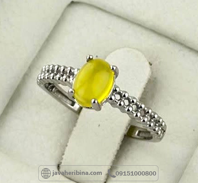 انگشتر عقیق شرف الشمس نقره زنانه بسیار زیبا با سایز نگین 5*7 _کد:35376