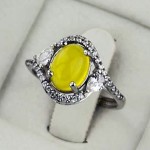 انگشتر عقیق شرف الشمس نقره زنانه سایز نگین 6*8 _کد:35377