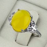 انگشتر عقیق شرف الشمس نقره زنانه سایز نگین 10*12 _کد:35384