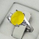 انگشتر عقیق شرف الشمس نقره زنانه سایز نگین 8*10 _کد:35390