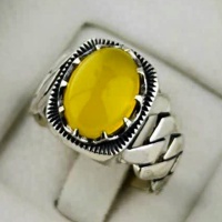 انگشتر عقیق شرف الشمس نقره مردانه رولکسی با سایز نگین 10*12 