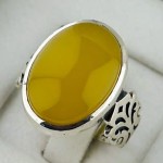 انگشتر عقیق شرف الشمس نقره مردانه با سایز نگین 15*20 _کد:35419