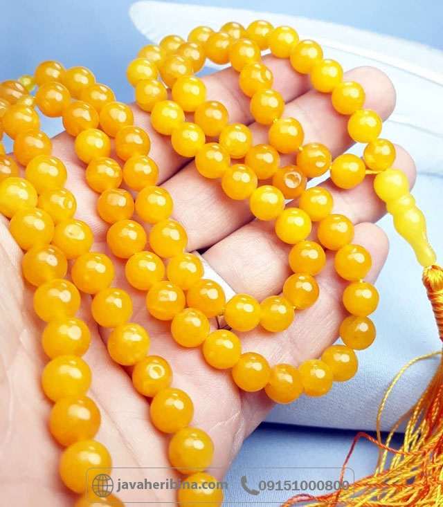 تسبیح عقیق شرف الشمس 101 دانه درشت و خوش رنگ _کد:35434