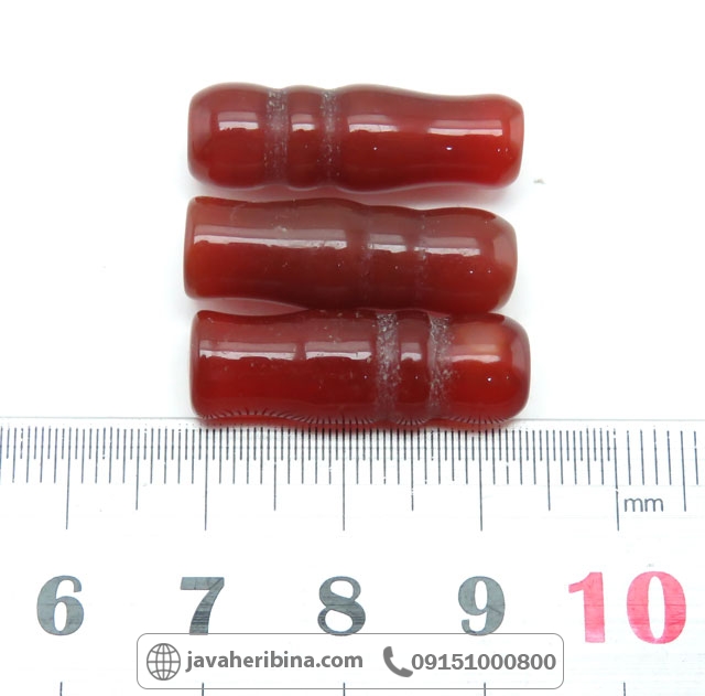 تسبیح سنگی شیخک عقیق قرمز خوش رنگ _کد:35455