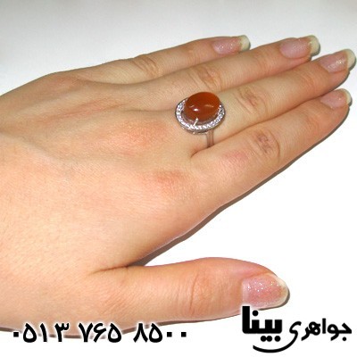انگشتر عقیق یمنی درشت زنانه