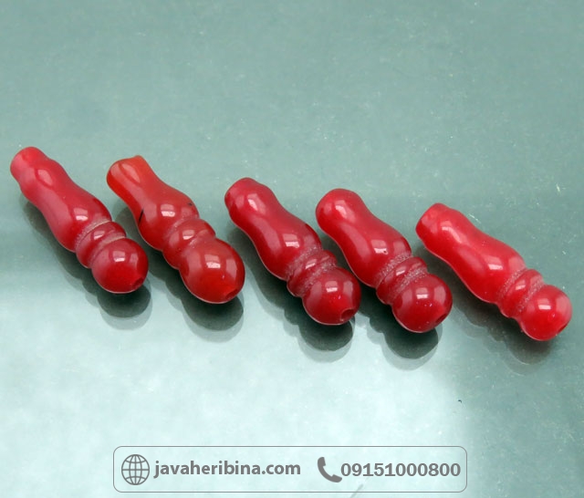تسبیح سنگی شیخک جید قرمز _کد:35463