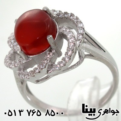 انگشتر عقیق یمنی بهارین زنانه