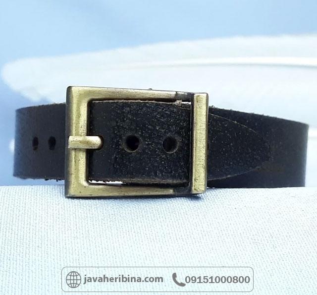 دستبند عقیق سبز با قاب نقره و چرم طبیعی با حکاکی یا امیرالمونین _کد:35487