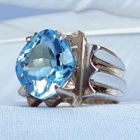 انگشتر توپاز نقره مردانه دست ساز فاخر 