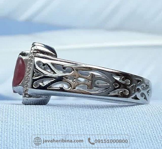 انگشتر یاقوت سرخ نقره مردانه زیبا _کد:35493