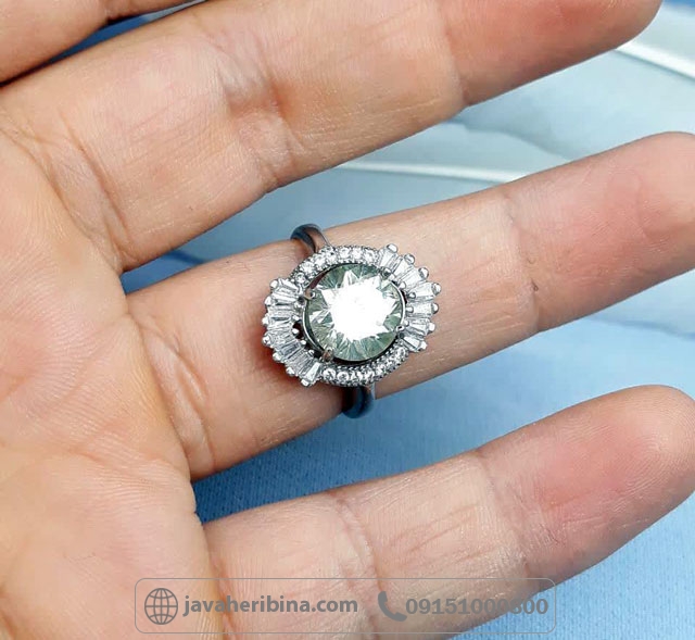 انگشتر الماس روسی (موزانایت) بسیار شیک و زیبا _کد:35496
