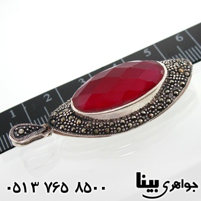 گردنبند یاقوت سرخ و حدید طرح منظومه درشت زنانه