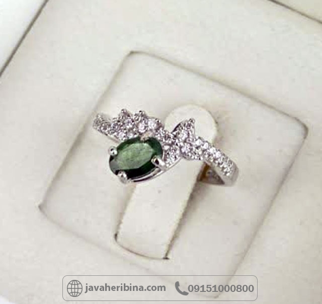 انگشتر زمرد زامبیا زنانه خوش رنگ _کد:35541