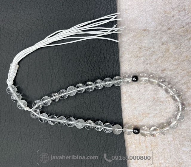 تسبیح کوارتز شفاف 33 دانه _کد:35564