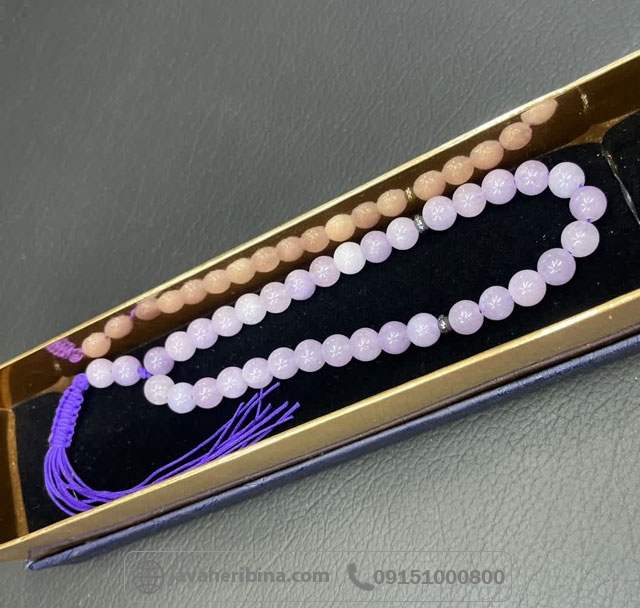 تسبیح رز کوارتز 33 دانه ای بسیار زیبا و خاص _کد:35569