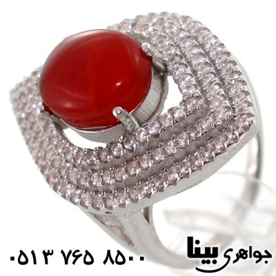 انگشتر عقیق یمنی طرح چشم درشت زنانه