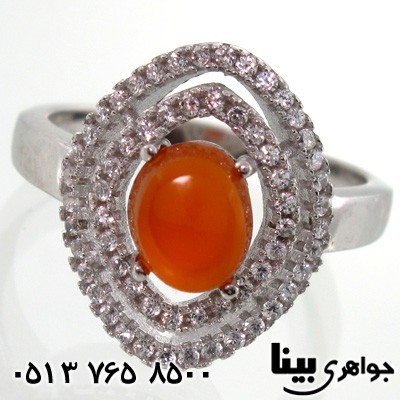 انگشتر عقیق یمنی لوزی زنانه