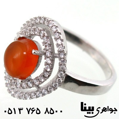 انگشتر عقیق یمنی لوزی زنانه