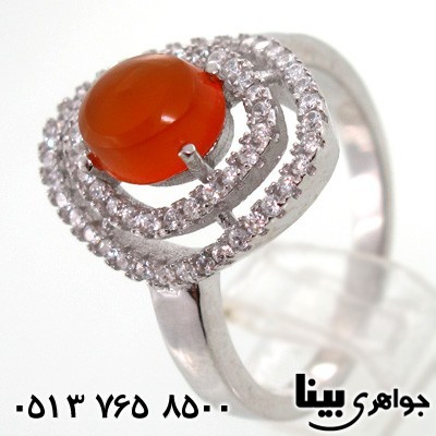 انگشتر عقیق یمنی لوزی زنانه