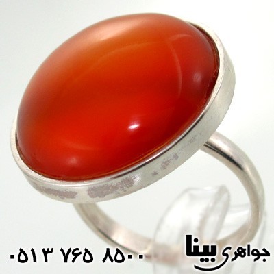 انگشتر عقیق قرمز دایره درشت کلاسیک زنانه
