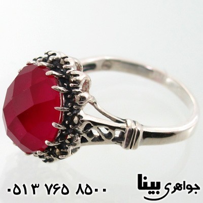 انگشتر یاقوت سرخ و حدید طرح دلبر زنانه